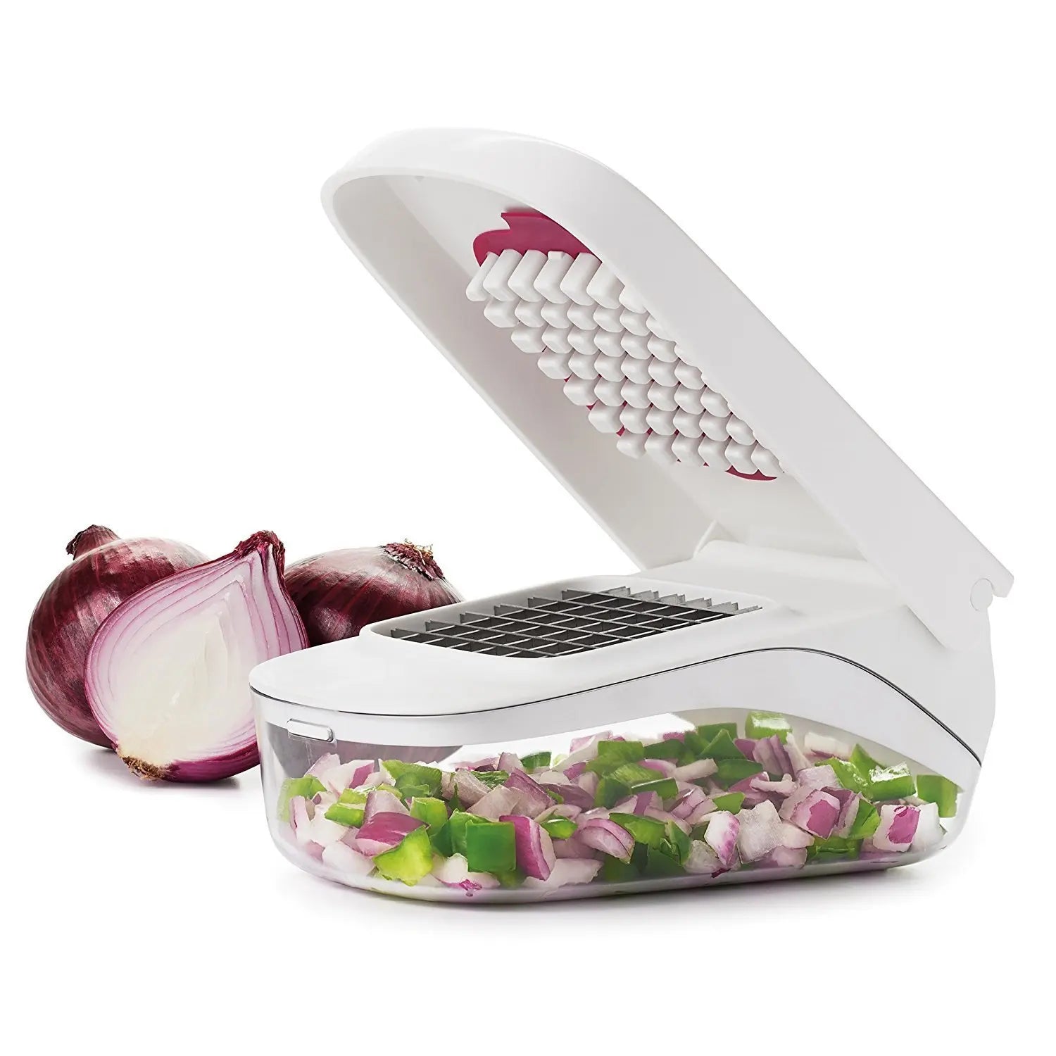 Manual Vegetable & Fruit Chopper – Stainless Steel Onion, Cheese & Tomato Dicer