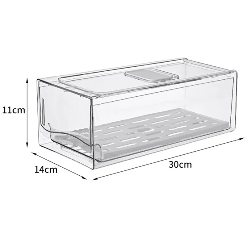 Stackable Refrigerator Organizer Bins with Pull-Out Drawers