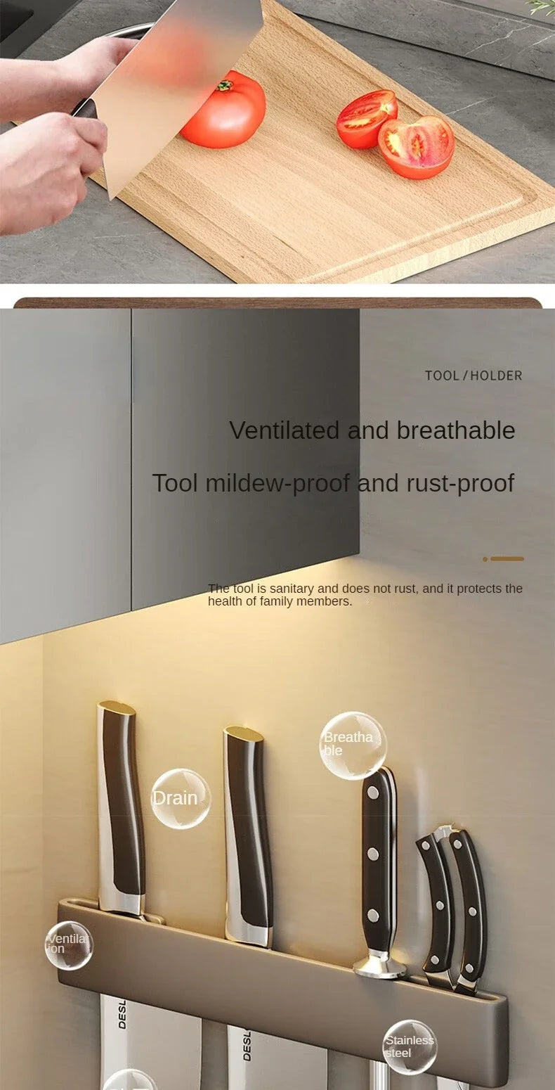 Kitchen Knife Organizer Wall Mounted Multifunctional Kitchen Knife Storage Rack Household Knife Storage Kitchen Storage Supplies