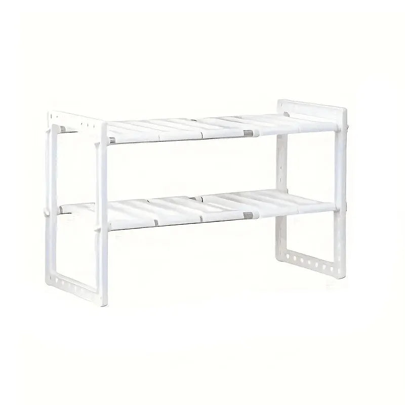 Adjustable Cabinet Organizer Shelf – Stackable Kitchen Storage Rack