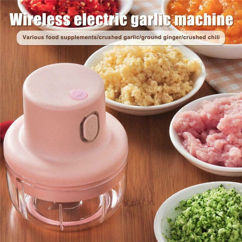 Mini Electric Garlic Chopper 100ml/250ml – USB Rechargeable Food Processor with Stainless Steel Blades, Portable Onion &amp; Vegetable Chopper for Kitchen, Baby Food &amp; Meal Prep