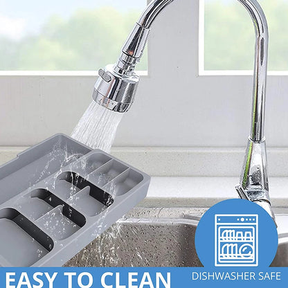 Multipurpose Angled Cutlery Drawer Organizer – Kitchen Utensil Tray