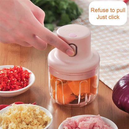 Mini Electric Garlic Chopper 100ml/250ml – USB Rechargeable Food Processor with Stainless Steel Blades, Portable Onion &amp; Vegetable Chopper for Kitchen, Baby Food &amp; Meal Prep