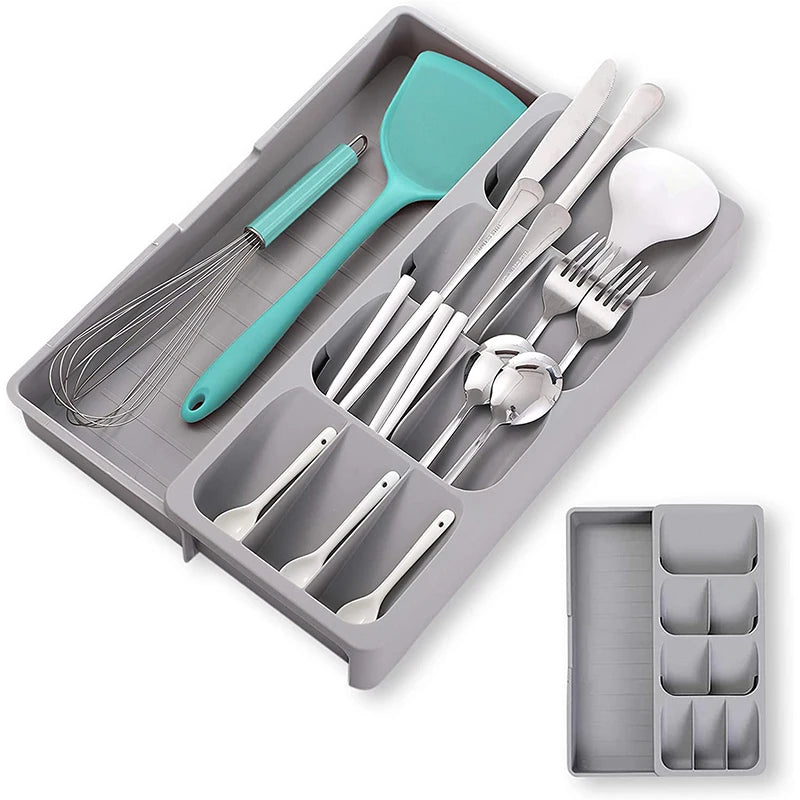 Multipurpose Angled Cutlery Drawer Organizer – Kitchen Utensil Tray