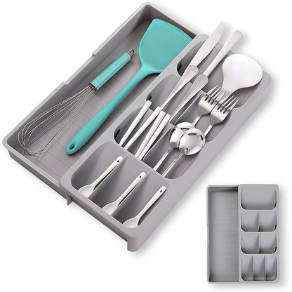 Multipurpose Angled Cutlery Drawer Organizer – Kitchen Utensil Tray