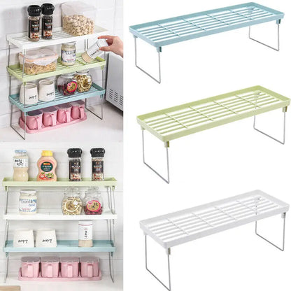 SpaceLift Stackable Cabinet Shelf Riser – Kitchen &amp; Closet Storage Organizer