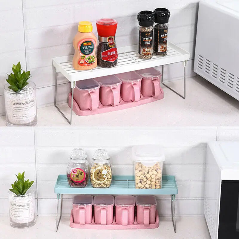 SpaceLift Stackable Cabinet Shelf Riser – Kitchen &amp; Closet Storage Organizer