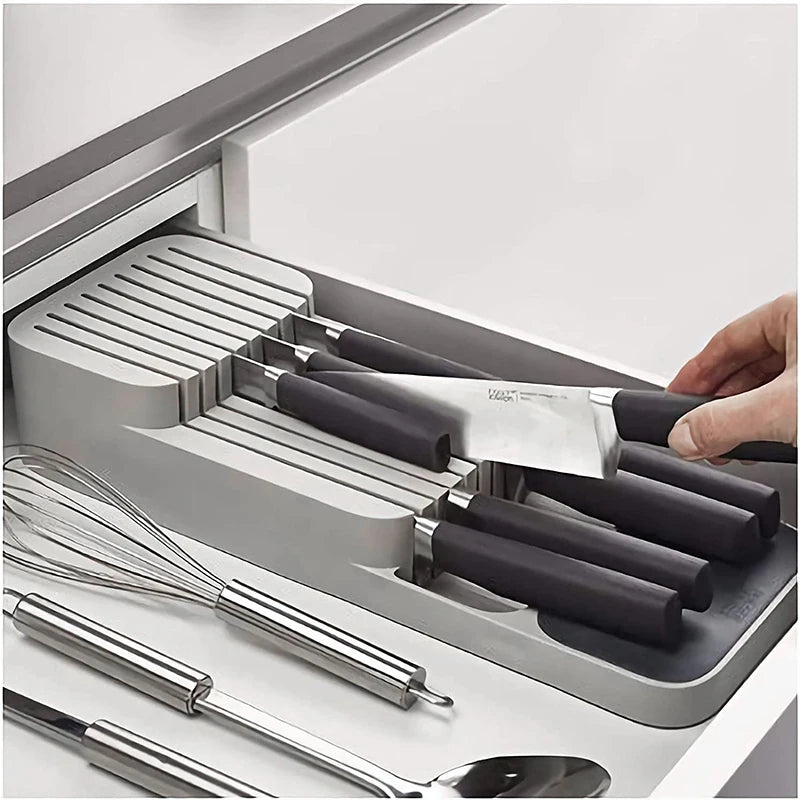 Multipurpose Angled Cutlery Drawer Organizer – Kitchen Utensil Tray