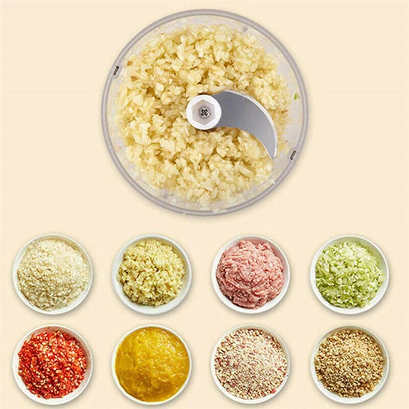 Mini Electric Garlic Chopper 100ml/250ml – USB Rechargeable Food Processor with Stainless Steel Blades, Portable Onion &amp; Vegetable Chopper for Kitchen, Baby Food &amp; Meal Prep
