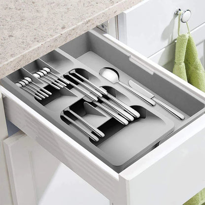 Multipurpose Angled Cutlery Drawer Organizer – Kitchen Utensil Tray