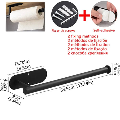 Drill-Free Adhesive Paper Towel Holder for Kitchen &amp; Bathroom