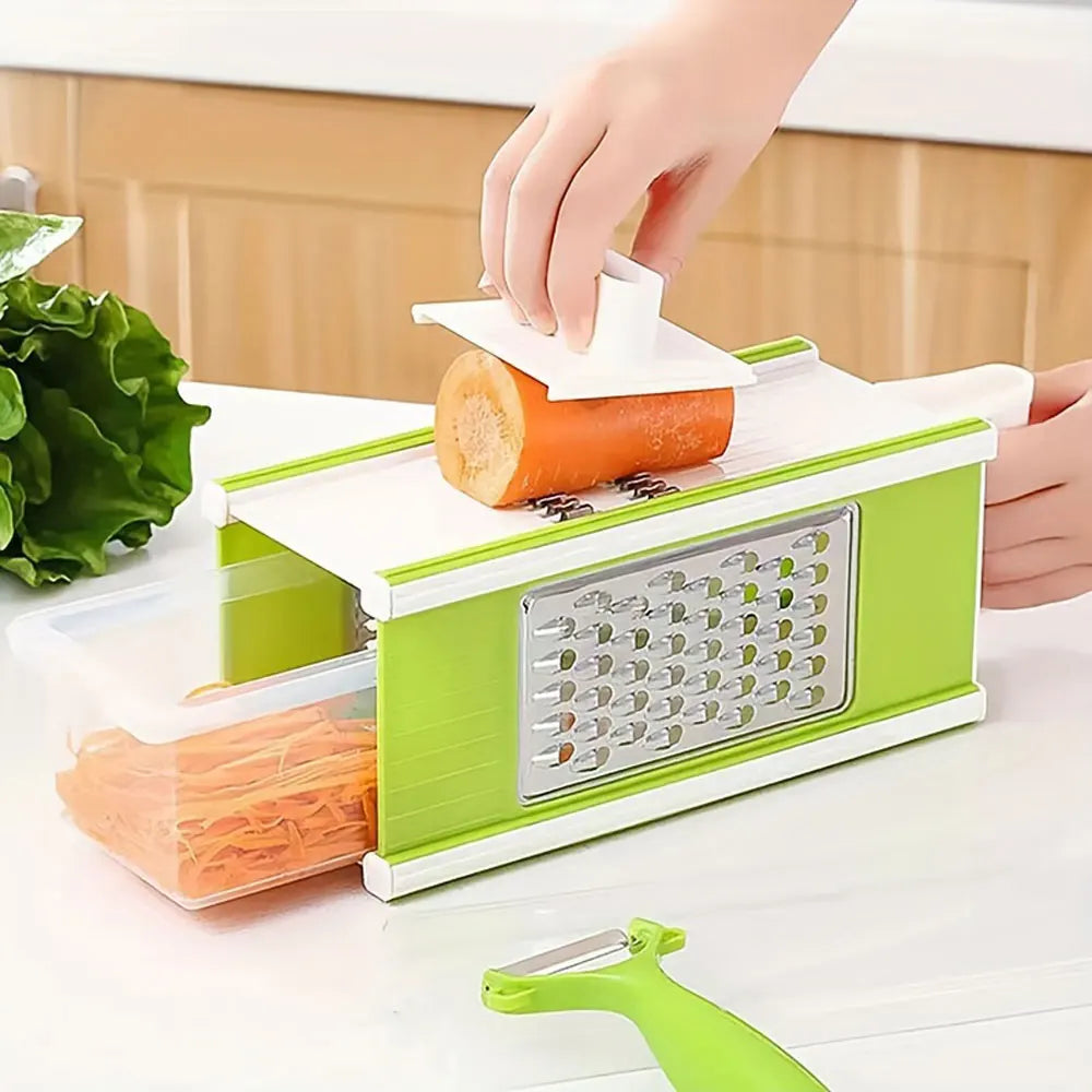 5-in-1 Multifunctional Vegetable Chopper &amp; Slicer – Stainless Steel Blades