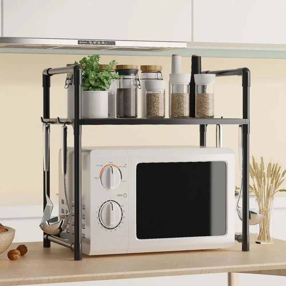 Kitchen Storage Rack Multi-Layer Microwave Rack Adjustable Standing Countertop Condiment Oven Organizer Shelf Kitchen Accessorie