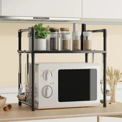 Kitchen Storage Rack Multi-Layer Microwave Rack Adjustable Standing Countertop Condiment Oven Organizer Shelf Kitchen Accessorie