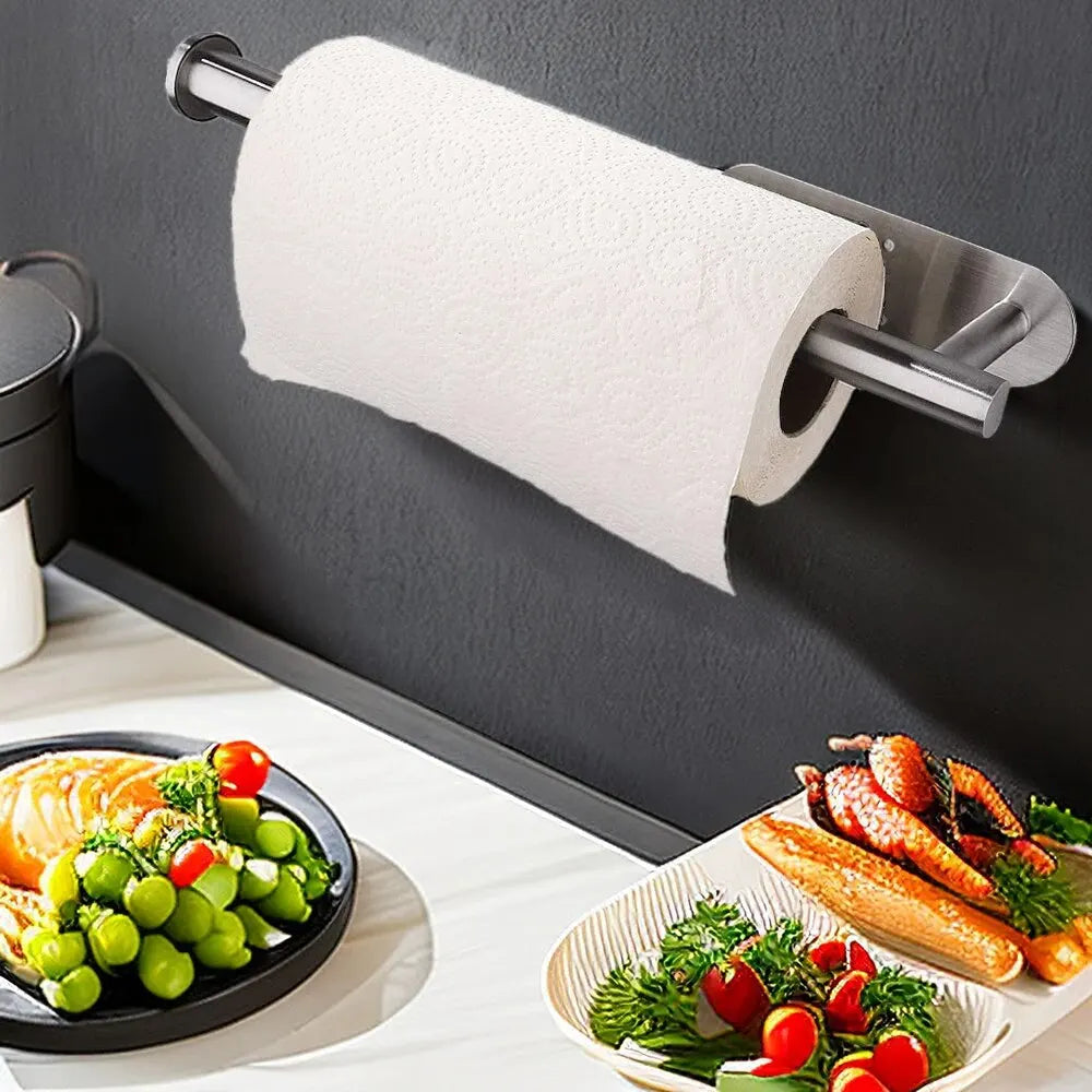 Drill-Free Adhesive Paper Towel Holder for Kitchen &amp; Bathroom