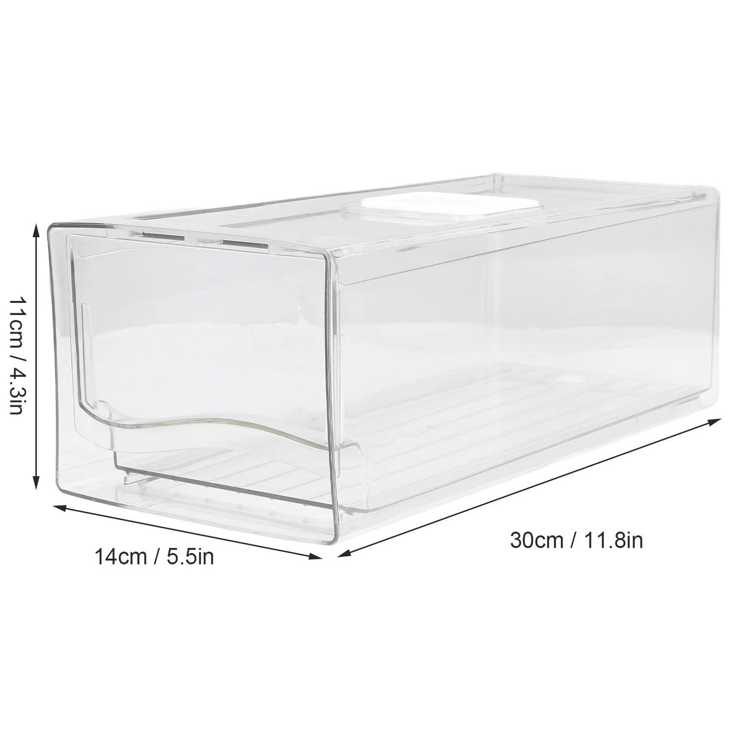 Stackable Refrigerator Organizer with Handle (Single Bin)