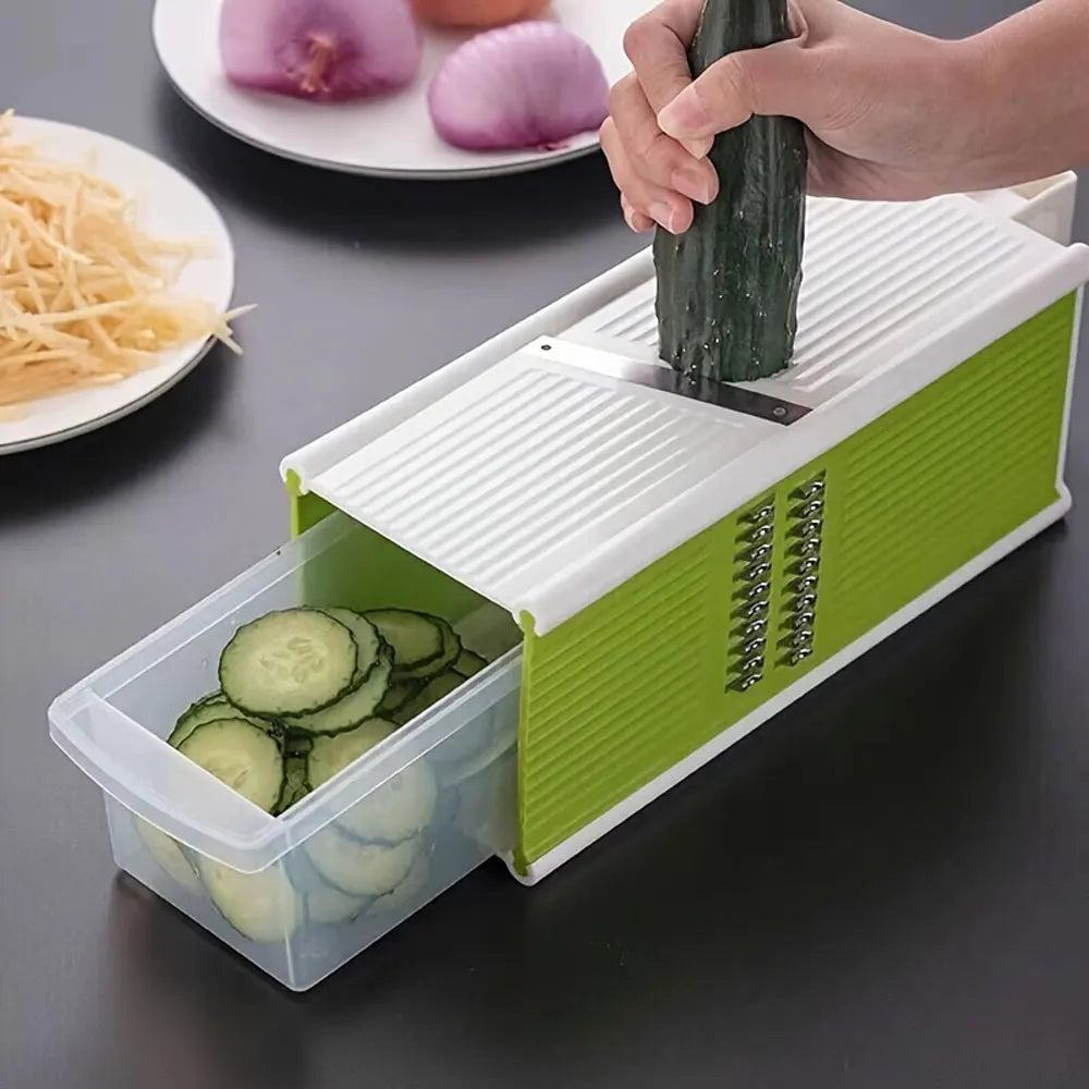 5-in-1 Multifunctional Vegetable Chopper &amp; Slicer – Stainless Steel Blades
