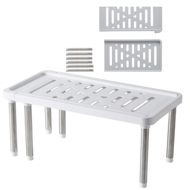 Kitchen Cabinet Counter Shelf Kitchen Organizer Racks Expandable Stackable Fit For Bathroom Under Sink Pantry Desktop Storage