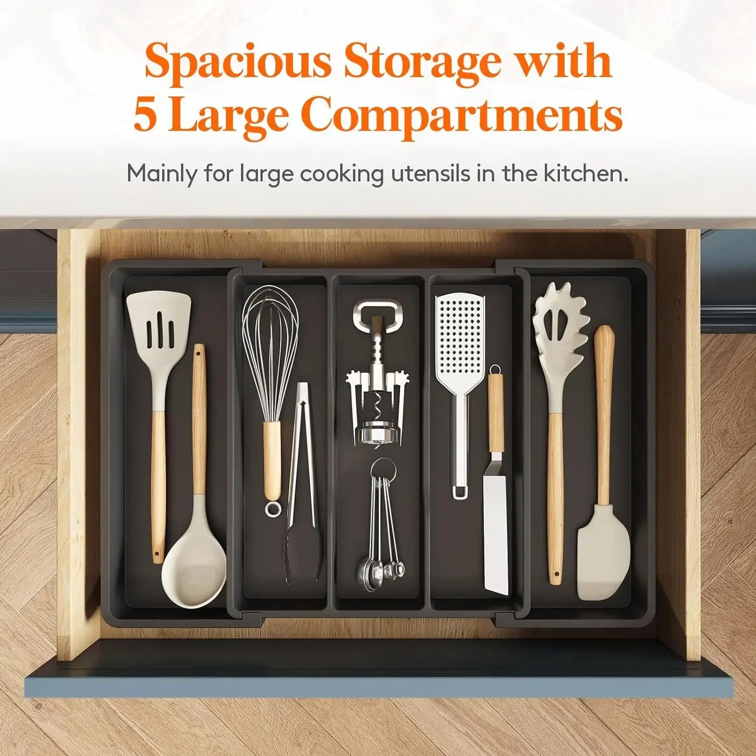 Expandable Kitchen Drawer Organizer for Silverware &amp; Utensils