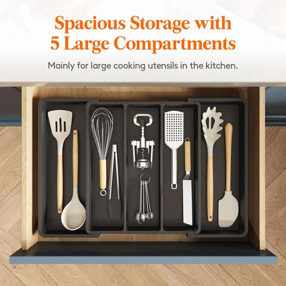 Expandable Kitchen Drawer Organizer for Silverware &amp; Utensils