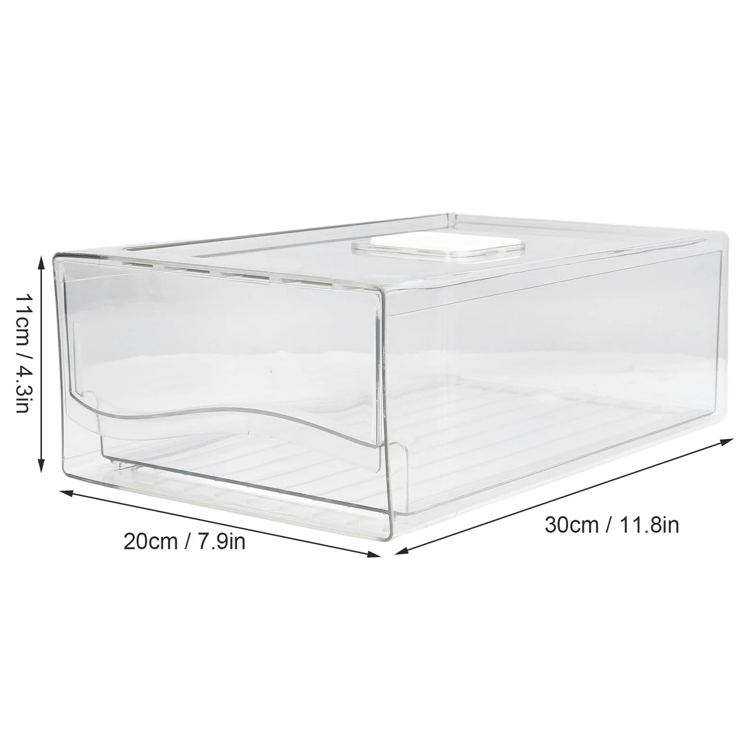 Stackable Refrigerator Organizer with Handle (Single Bin)