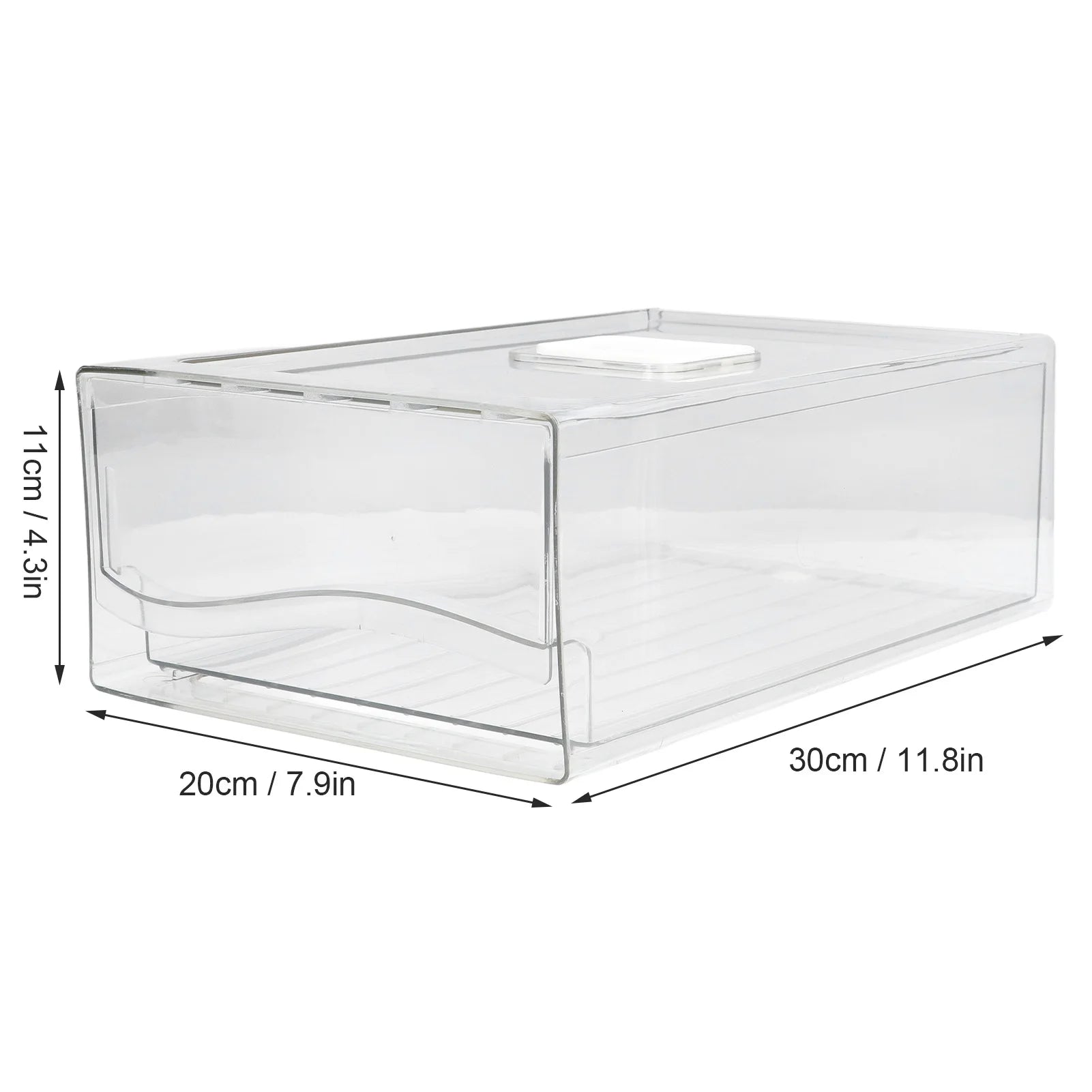 Stackable Refrigerator Organizer with Handle (Single Bin)