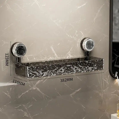 NOVAPRIME™ Wall-Mounted Suction Cup Storage Rack – Large Bathroom Shower Gel &amp; Accessory Organizer Basket for Shower, Shampoo &amp; Cosmetics