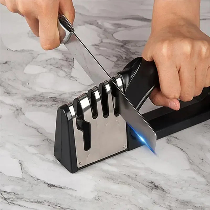 4-Segment Knife Sharpener with Non-Slip Base – Premium Kitchen Knife Honing &amp; Sharpening Tool for Chef, Steak &amp; Utility Knives