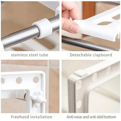 Adjustable Cabinet Organizer Shelf – Stackable Kitchen Storage Rack