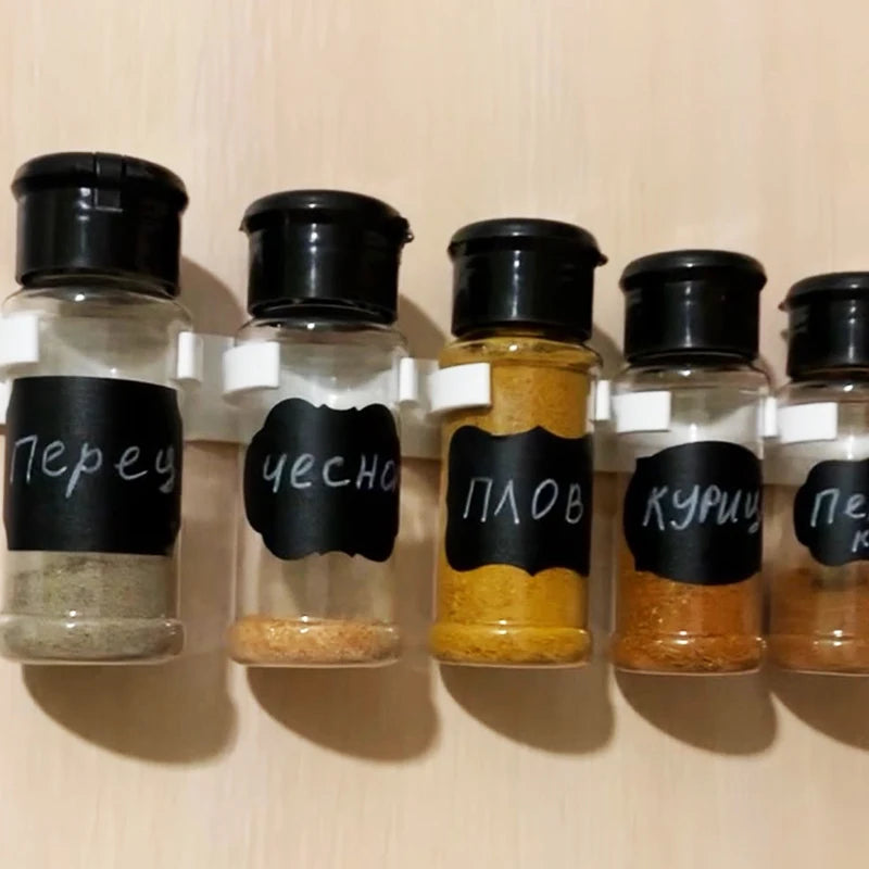 100ML Spice Jars Set Plastic Seasoning Shaker Bottles with Organizer Rack Eco-Friendly Kitchen Storage Condiment Salt Pepper Boxes