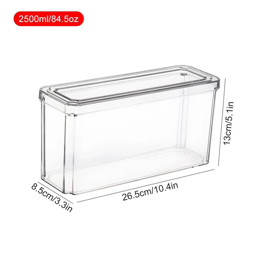 Stackable Refrigerator Organizer Bins with Lids