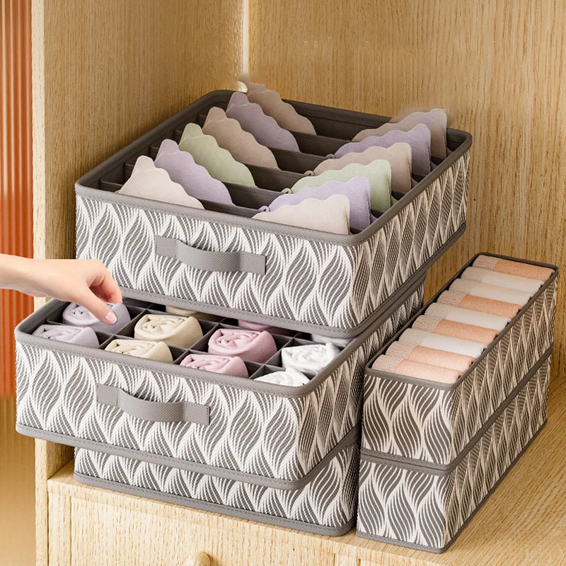 Foldable Underwear &amp; Drawer Organizer Boxes – Closet Storage Set