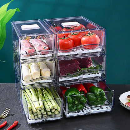 Stackable Refrigerator Organizer with Handle (Single Bin)