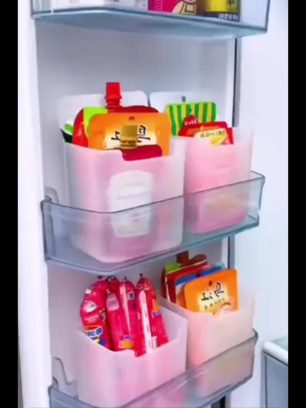 Clear Refrigerator Storage Bins with Handles (Set of 6)