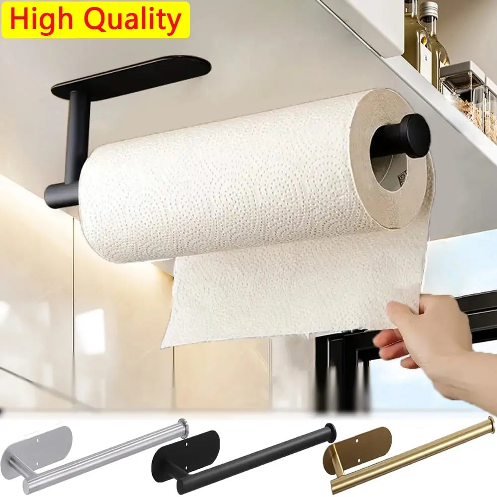 Drill-Free Adhesive Paper Towel Holder for Kitchen &amp; Bathroom