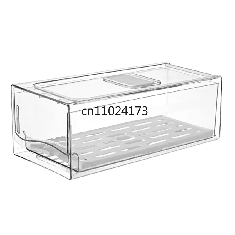 Stackable Refrigerator Organizer Bins with Pull-Out Drawers