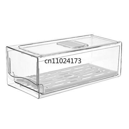 Stackable Refrigerator Organizer Bins with Pull-Out Drawers