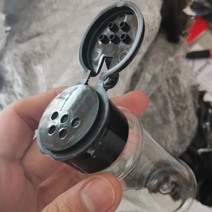 100ML Spice Jars Set Plastic Seasoning Shaker Bottles with Organizer Rack Eco-Friendly Kitchen Storage Condiment Salt Pepper Boxes