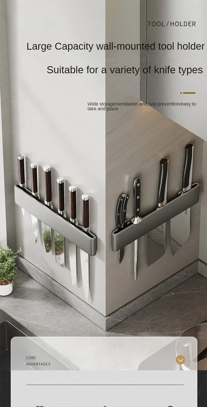 Kitchen Knife Organizer Wall Mounted Multifunctional Kitchen Knife Storage Rack Household Knife Storage Kitchen Storage Supplies