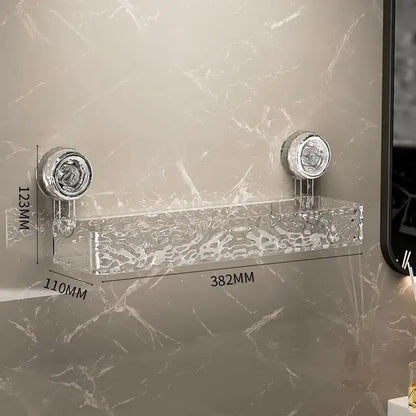 NOVAPRIME™ Wall-Mounted Suction Cup Storage Rack – Large Bathroom Shower Gel &amp; Accessory Organizer Basket for Shower, Shampoo &amp; Cosmetics