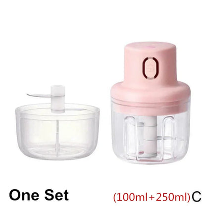 Mini Electric Garlic Chopper 100ml/250ml – USB Rechargeable Food Processor with Stainless Steel Blades, Portable Onion &amp; Vegetable Chopper for Kitchen, Baby Food &amp; Meal Prep