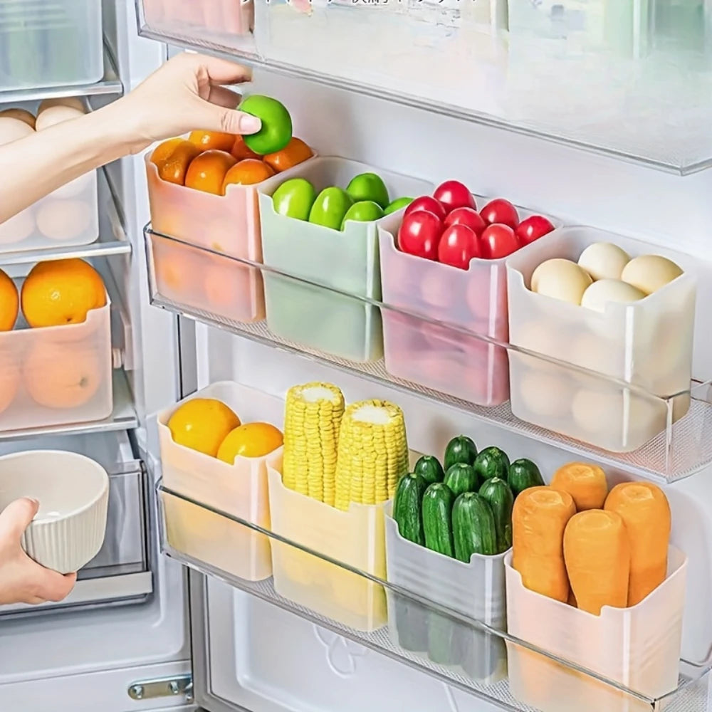 Clear Refrigerator Storage Bins with Handles (Set of 6)