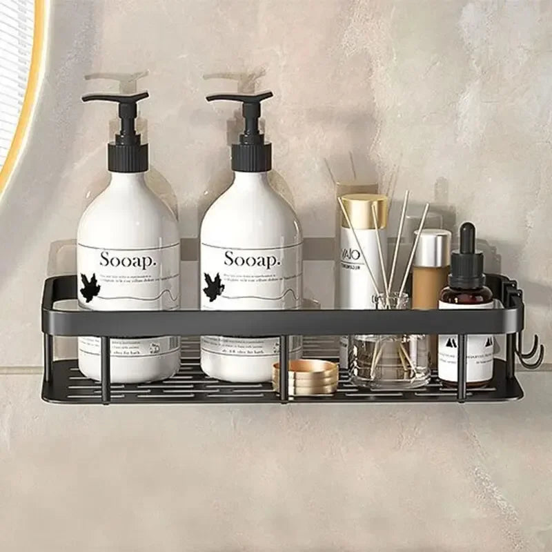 NOVAPRIME™ No-Drill Corner Bathroom Storage Shelf – Wall-Mounted Shower Organizer Rack for Shampoo, Soap &amp; Toiletries
