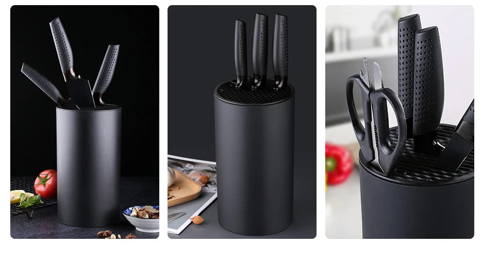Kitchen Accessories 8.8 inch Kitchen Knife Holder Drainable Chef Knife Stand Plastic Knife Holder Bucket Kitchen Storage Tools