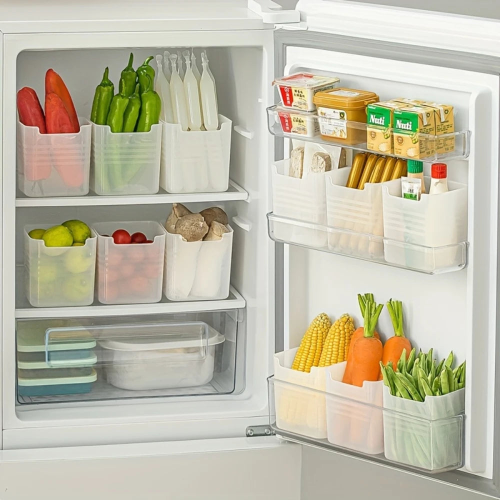 Clear Refrigerator Storage Bins with Handles (Set of 6)