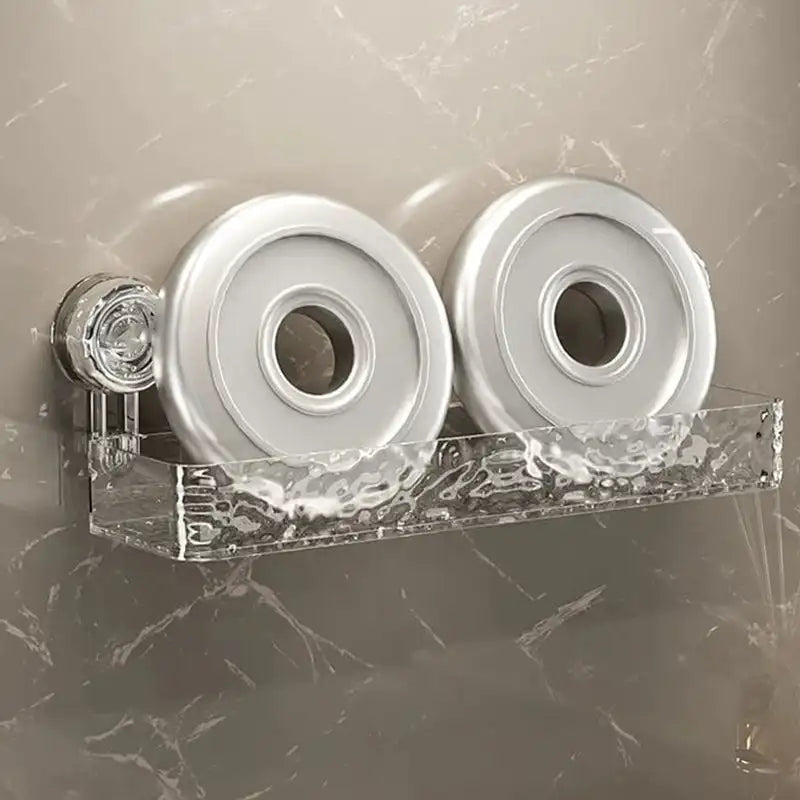 NOVAPRIME™ Wall-Mounted Suction Cup Storage Rack – Large Bathroom Shower Gel &amp; Accessory Organizer Basket for Shower, Shampoo &amp; Cosmetics