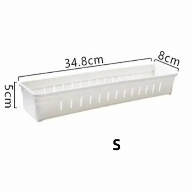 Kitchen Drawer Organizer Cutlery Storage Box Cabinet Organizer with Built-in Divider Board Utensil Storage Box for Drawers