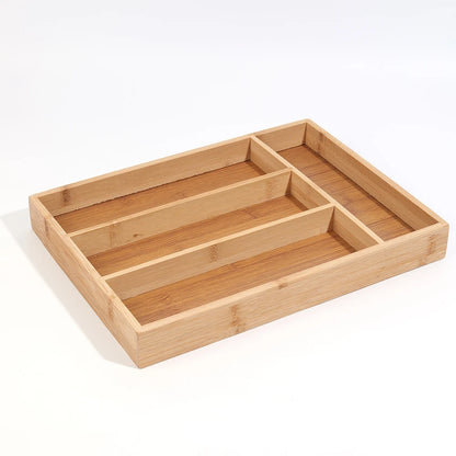 Expandable Bamboo Drawer Organizer – Adjustable Cutlery Tray for a Clutter-Free Kitchen