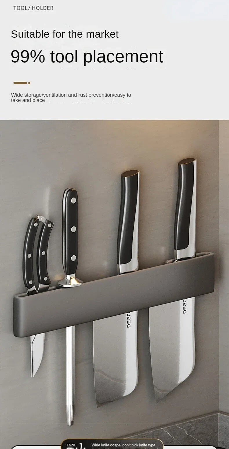 Kitchen Knife Organizer Wall Mounted Multifunctional Kitchen Knife Storage Rack Household Knife Storage Kitchen Storage Supplies