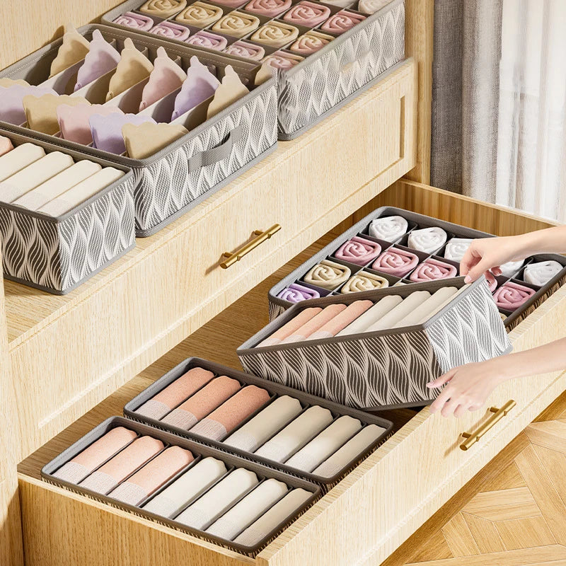 Foldable Underwear &amp; Drawer Organizer Boxes – Closet Storage Set